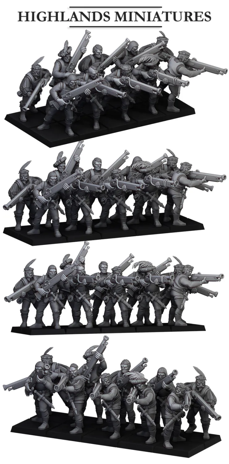Sunland Empire Arquebusiers Unit New Version - Highlands Miniatures - The Empire of the Sun