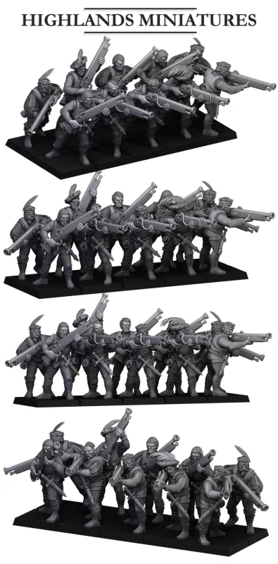 Sunland Empire Arquebusiers Unit New Version - Highlands Miniatures - The Empire of the Sun