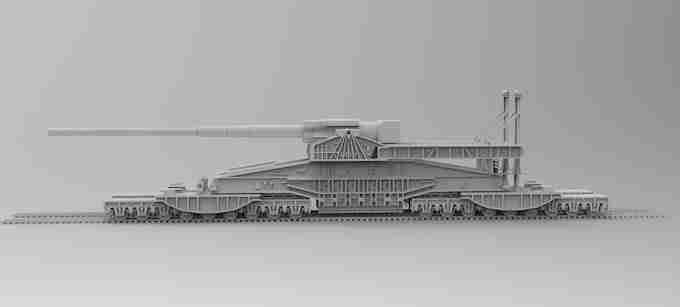 GUSTAV RAILWAY GUN  , stl file