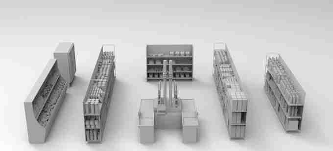 SUPERMARKET shelves  , stl file,