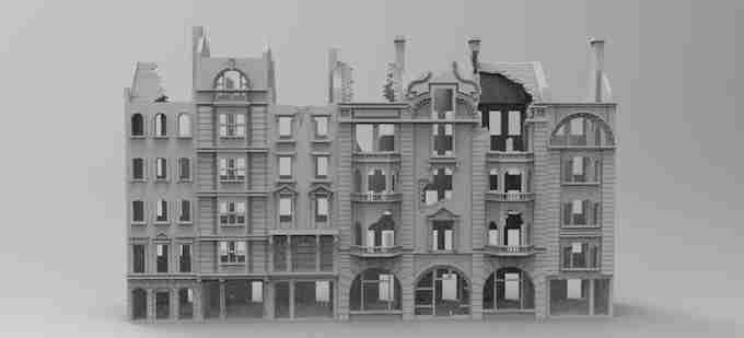 BLOCK RUINS 1 (all separate stand-alone prints) , stl file WW2