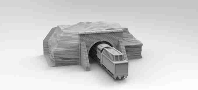 TRAIN TUNNEL ENTRANCE , stl file WW2