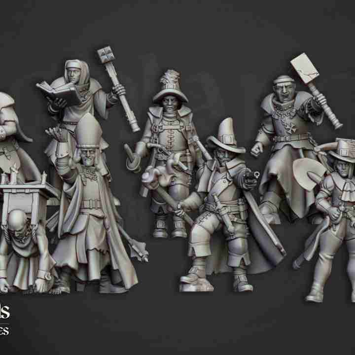 Sunland Inquisitorial Band [ full set of 9 models ] - Highlands Miniatures - Sunland - The Empire of the Sun