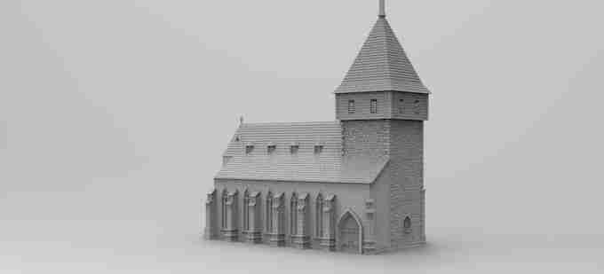 BASTOGNE CHURCH  , stl file