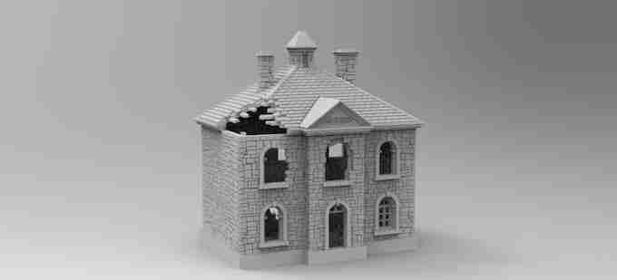 Bastogne outskirts first ruin , stl file WW2