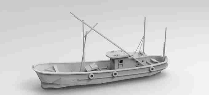 FISHING BOAT , stl file WW2