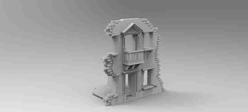 Italian Corner Ruin 2 , stl file WW2