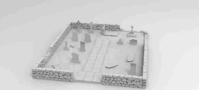 GRAVEYARD SET , stl file WW2