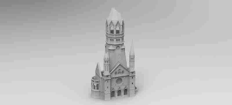Kaiser Wilhelm Memorial Church , stl file WW2