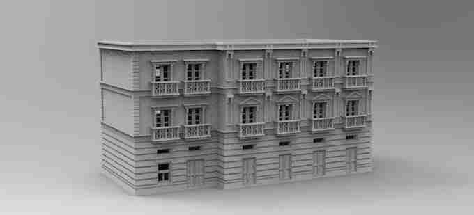 3 Story Apartment Block , stl file WW2