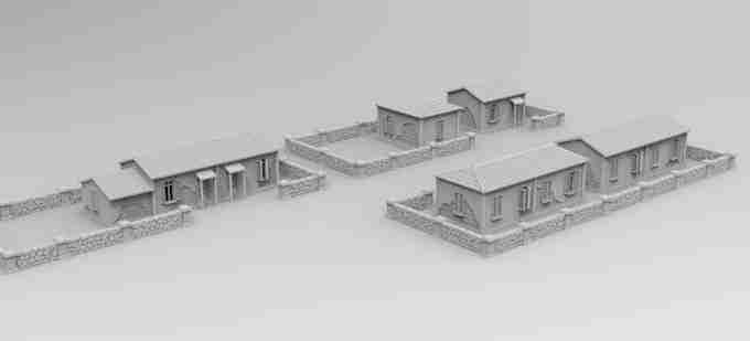 RURAL TOWN and ruined version , stl file WW2