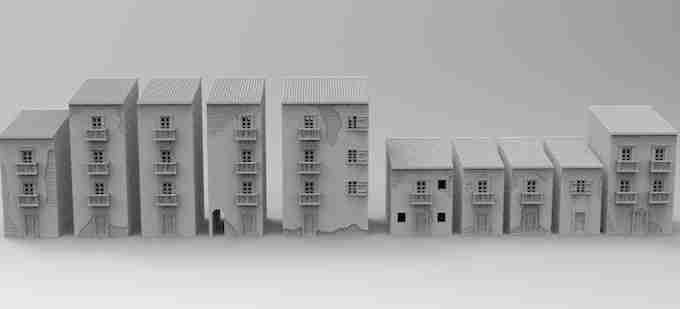 Italian street house's , stl file WW2