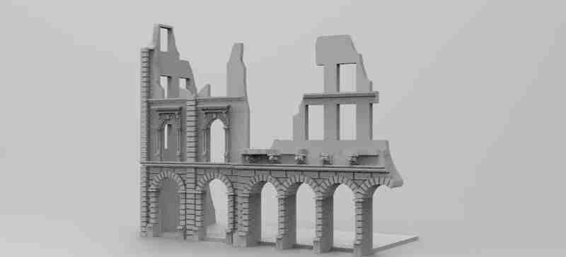 Italian Corner Ruin 4 , stl file WW2