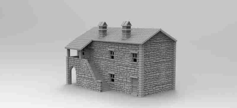 Italian Town House 2 , stl file WW2