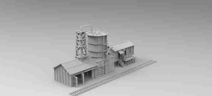 RAILWAY YARD WATER TOWER , stl file WW2 / Vietnam
