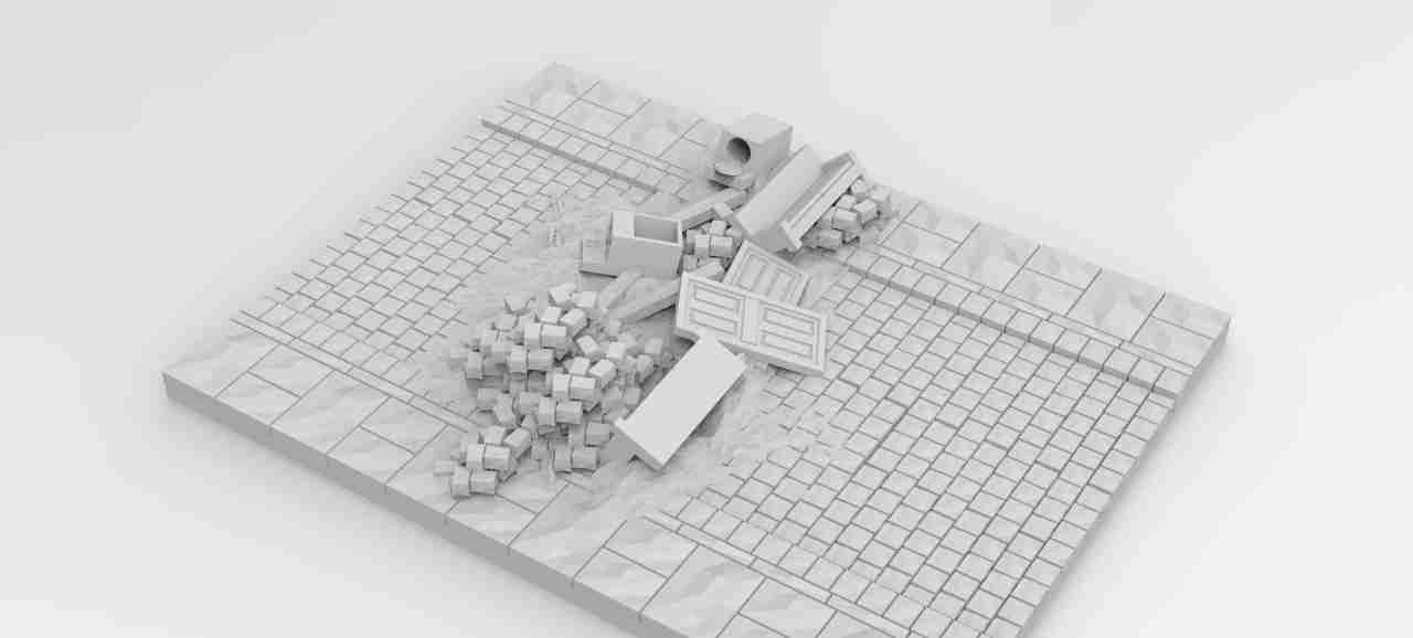 Berlin City Defences (Rubble Barricade.) , stl file WW2