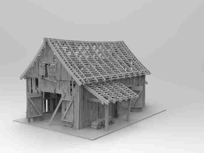 OLD BARN , stl file WW2