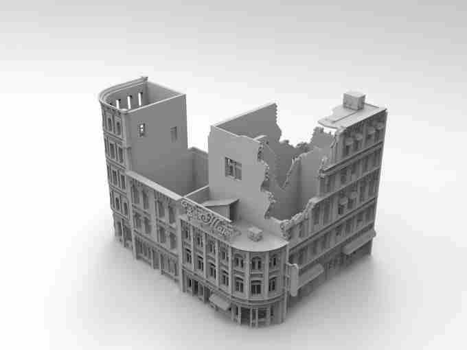 CITY CENTER RUINS , stl file WW2