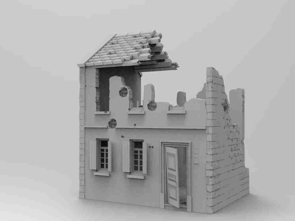 Ruined Cottage , stl file WW2