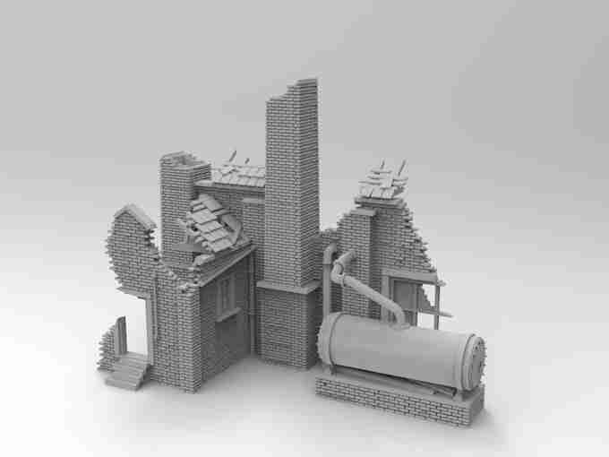 FACTORY RUIN  , stl file WW2