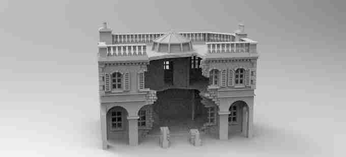 Kelly's Heroes Damaged Bank , stl file WW2