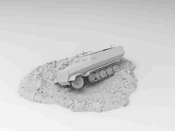 HALF TRACK SCATTER , stl file WW2