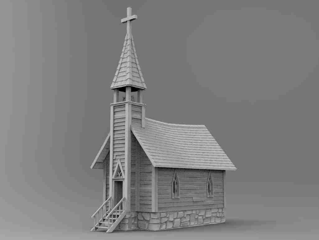 Ruins of War Chapel , stl file WW2