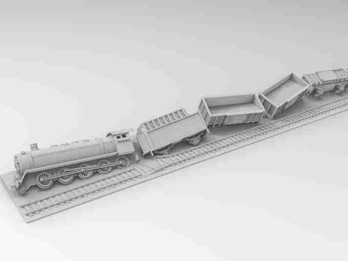 TRAIN WRECK , stl file WW2