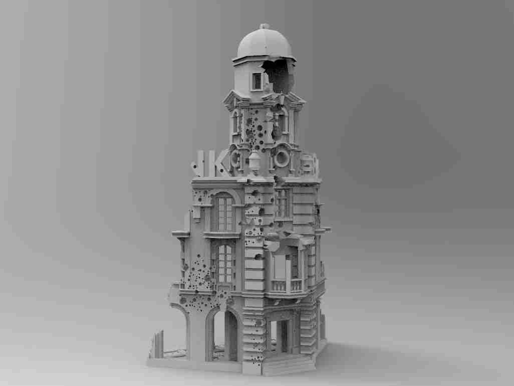 Burma Bank Ruin , stl file WW2