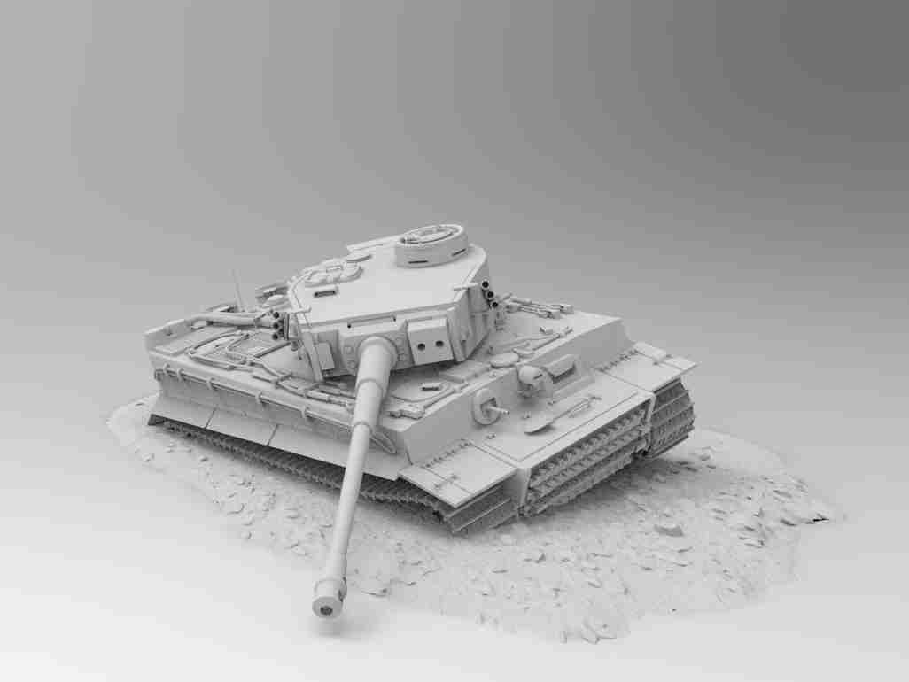 Wrecked Tiger Tank , stl file WW2