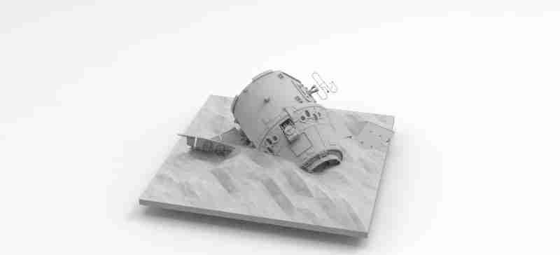 Downed Satellite , stl file modern / apocalypse