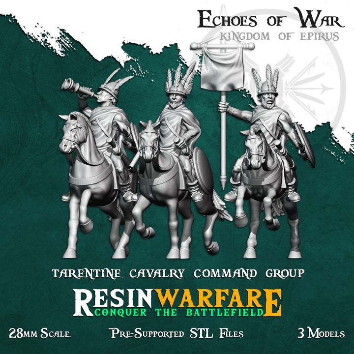 Tarentine Cav. Command Group (3 Models)