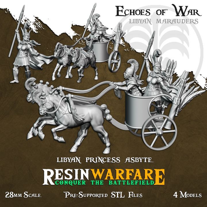 Libyan Princess Asbyte on War Chariot