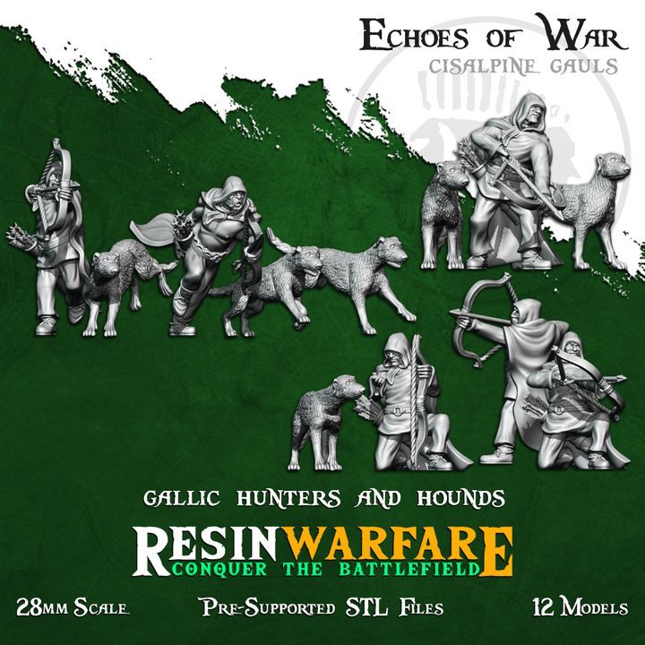 Gallic Hunters & Gallic Hounds (12 Models)
