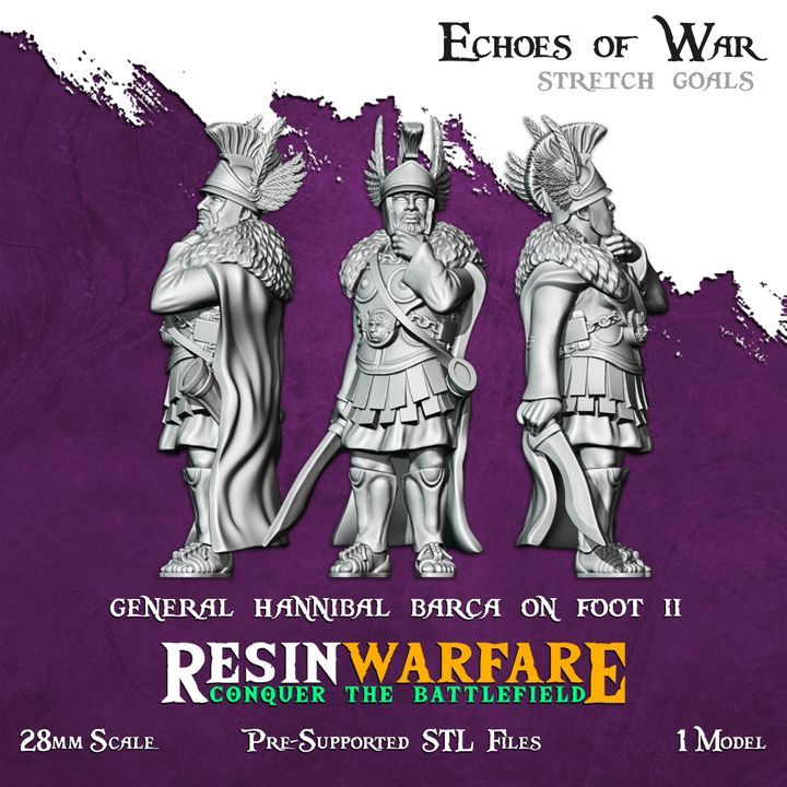 Hannibal Barca on foot poses (2 Models)