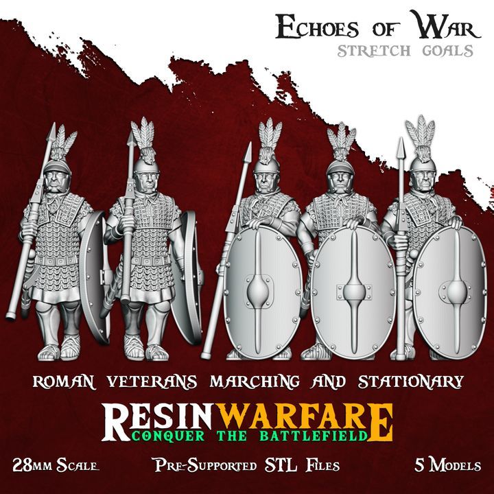 Roman Veterans Stationary/Marching Poses (5 Models)