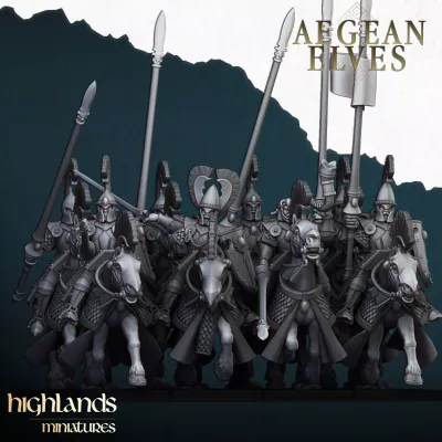 Aegean Elves - Heavy Cavalry - Highlands Miniatures - Aegean Elves