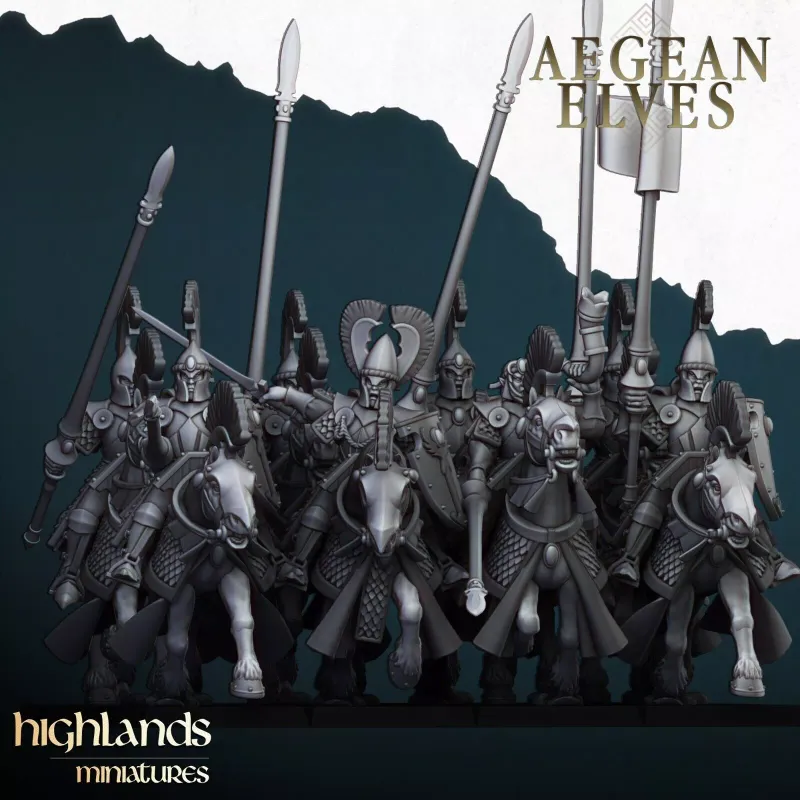Aegean Elves - Heavy Cavalry - Highlands Miniatures - Aegean Elves