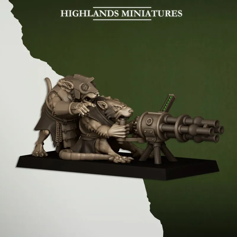 Vermin Gatling Gun Team - Highlands Miniatures - Sewer Vermin