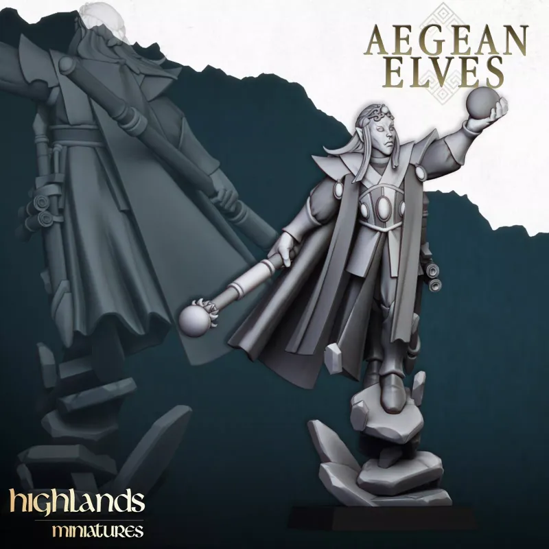 Aegean Elves Mage 1 - Highlands Miniatures - Aegean Elves