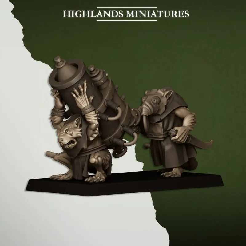 Vermin Mortar Team - Highlands Miniatures - Sewer Vermin