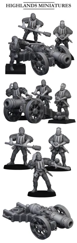 Sunland Great Cannon and Crew New Version - Highlands Miniatures - Sunland - The Empire of the Sun