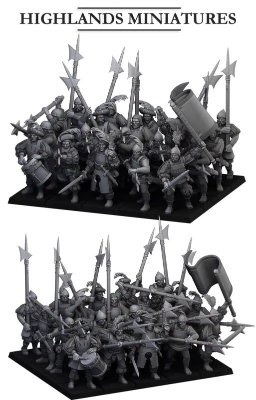 Sunland Empire With Halberds - Highlands Miniatures - The Empire of the Sun