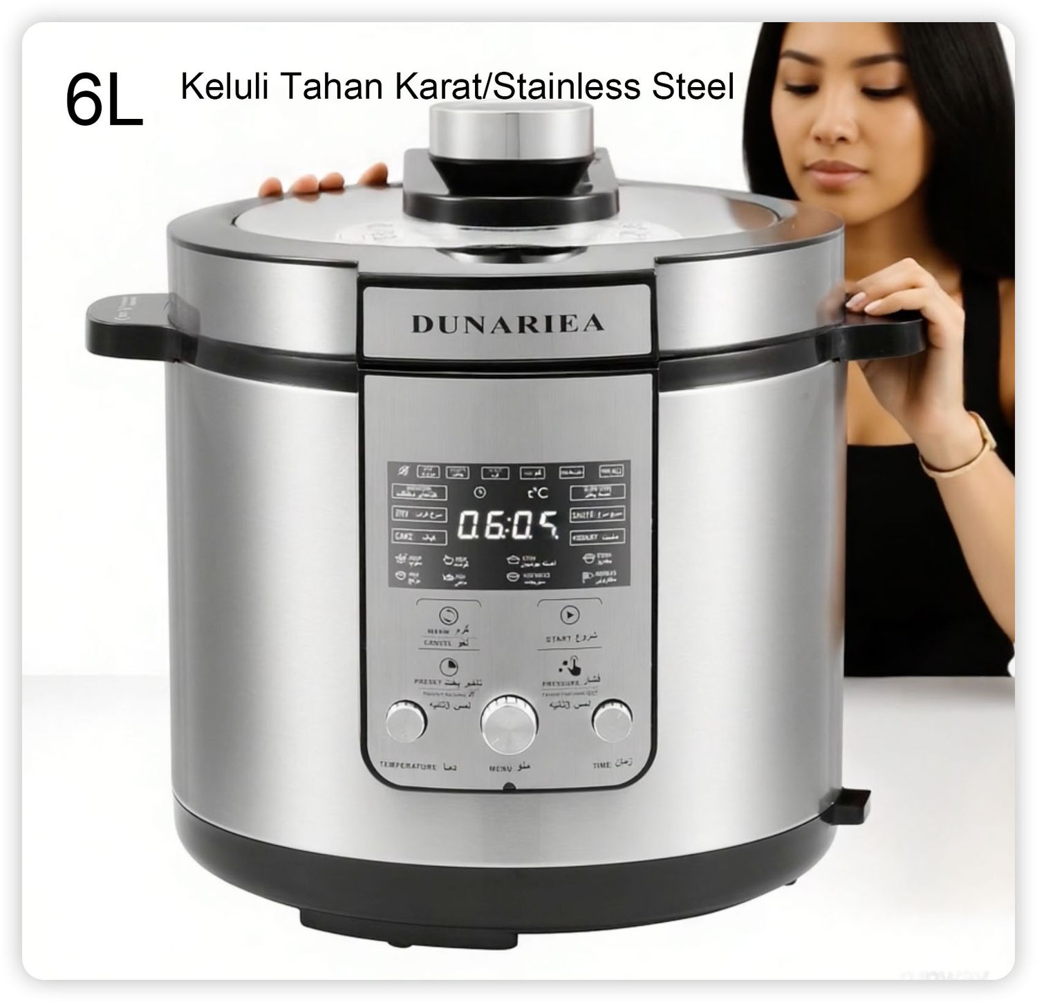 Stainless Steel Pressure Cooker Fast Cooking, Safe Design