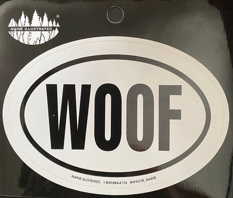 Woof sticker