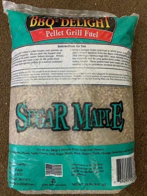 BBQr’s Delight Pellet: Sugar Maple - 20lb bag