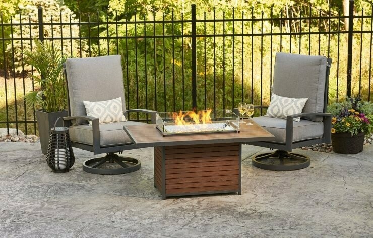 Outdoor Greatroom Kenwood  Rectangular Gas Fire Pit Table