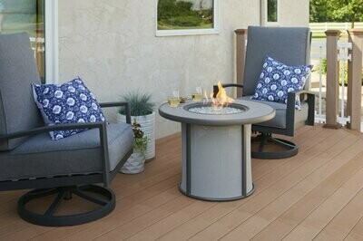 Outdoor GreatRoom Stone Fire - Grey Gas Fire Pit Table