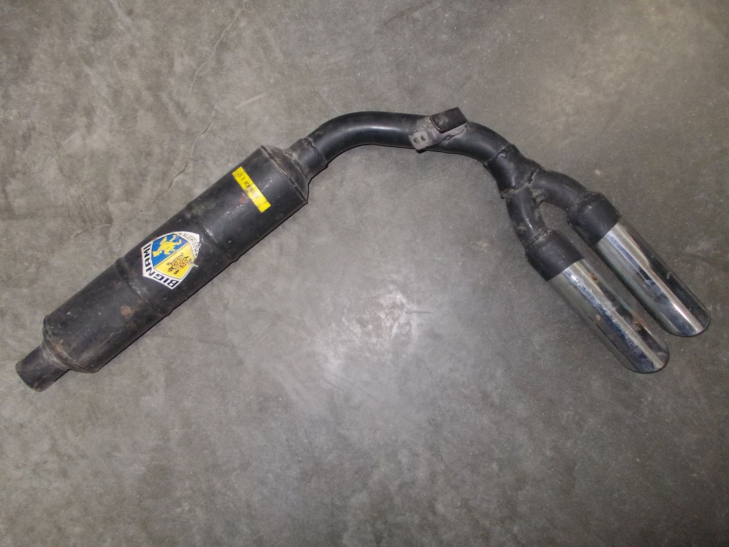 Marmitta scarico terminale per Autobianchi A 112 marca Bignami a doppia uscita usato.