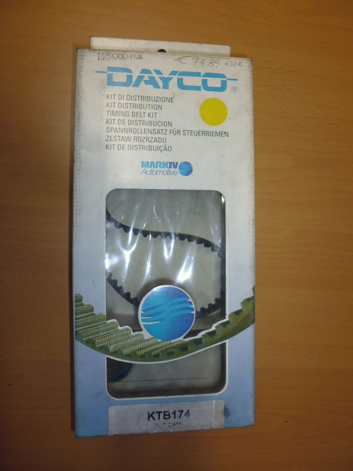 Kit distribuzione Dayco KTB174 per Renault Clio e Twingo 1.2. Nuovo.